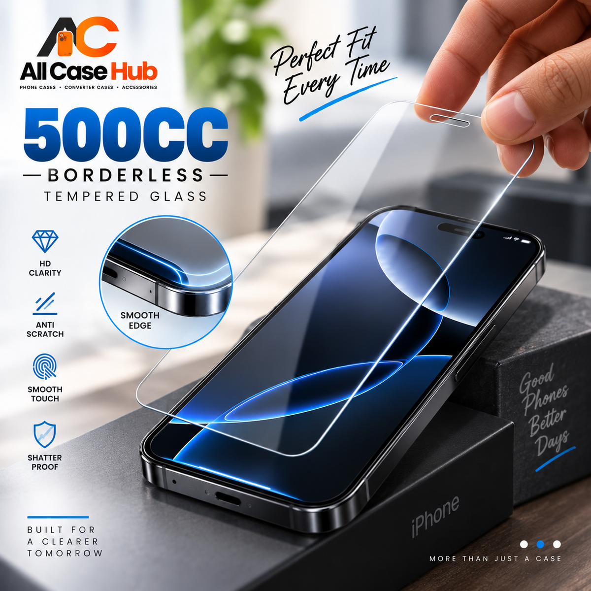 500C Super Glass Borderless Screen Protector — iPhone