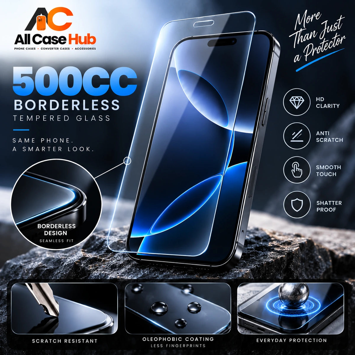 500C Super Glass Borderless Screen Protector — iPhone
