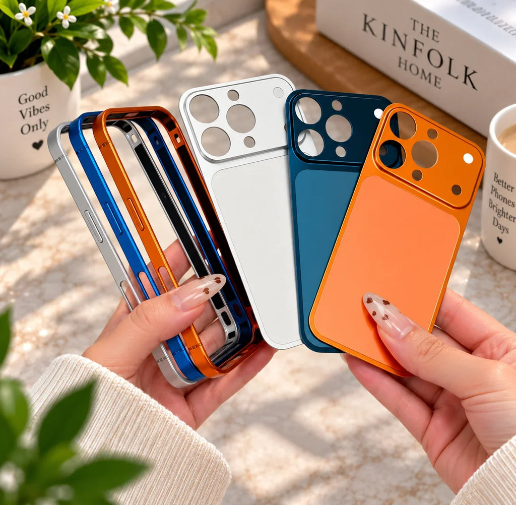 iPhone 17 converter cases in all colours held in both hands